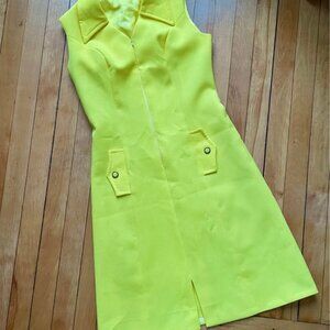 Vintage 1960s Sleeveless Yellow Zip Dress – JS Miss Creations